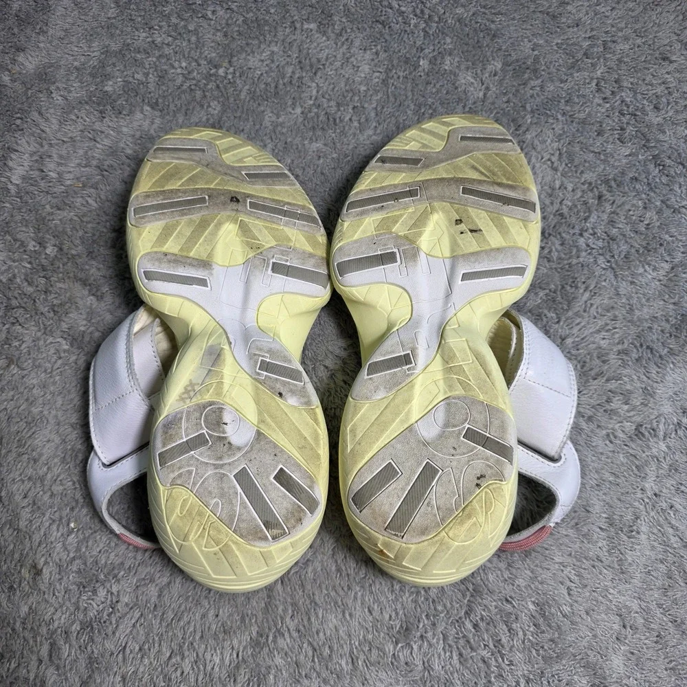 Sorel Explorer Blitz‎ Sandal White Leather Platform Sporty Women 8.5 Excellent